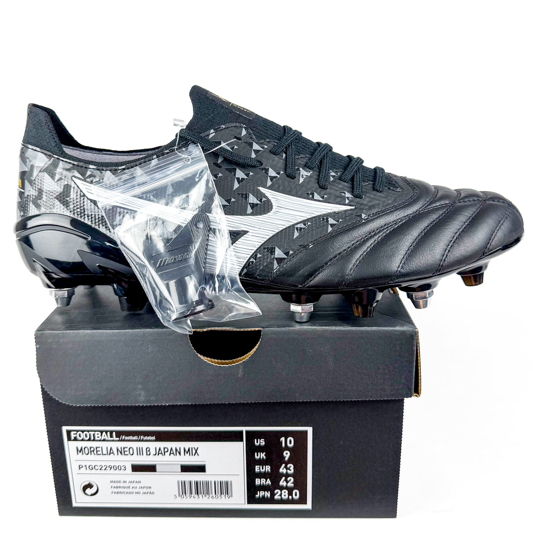 Mizuno Morelia Neo III Beta Elite SG - Made in Japan - Black/Galaxy Silver *In Box*