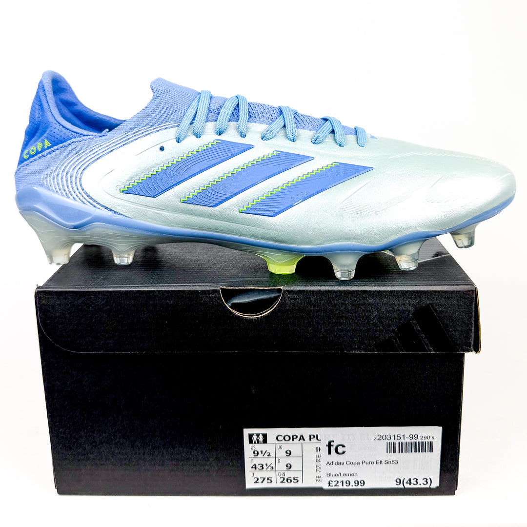 Adidas Copa Pure III Elite FG - Halo Blue/Blue Fusion/Lucid Lemon *Laced Mod*