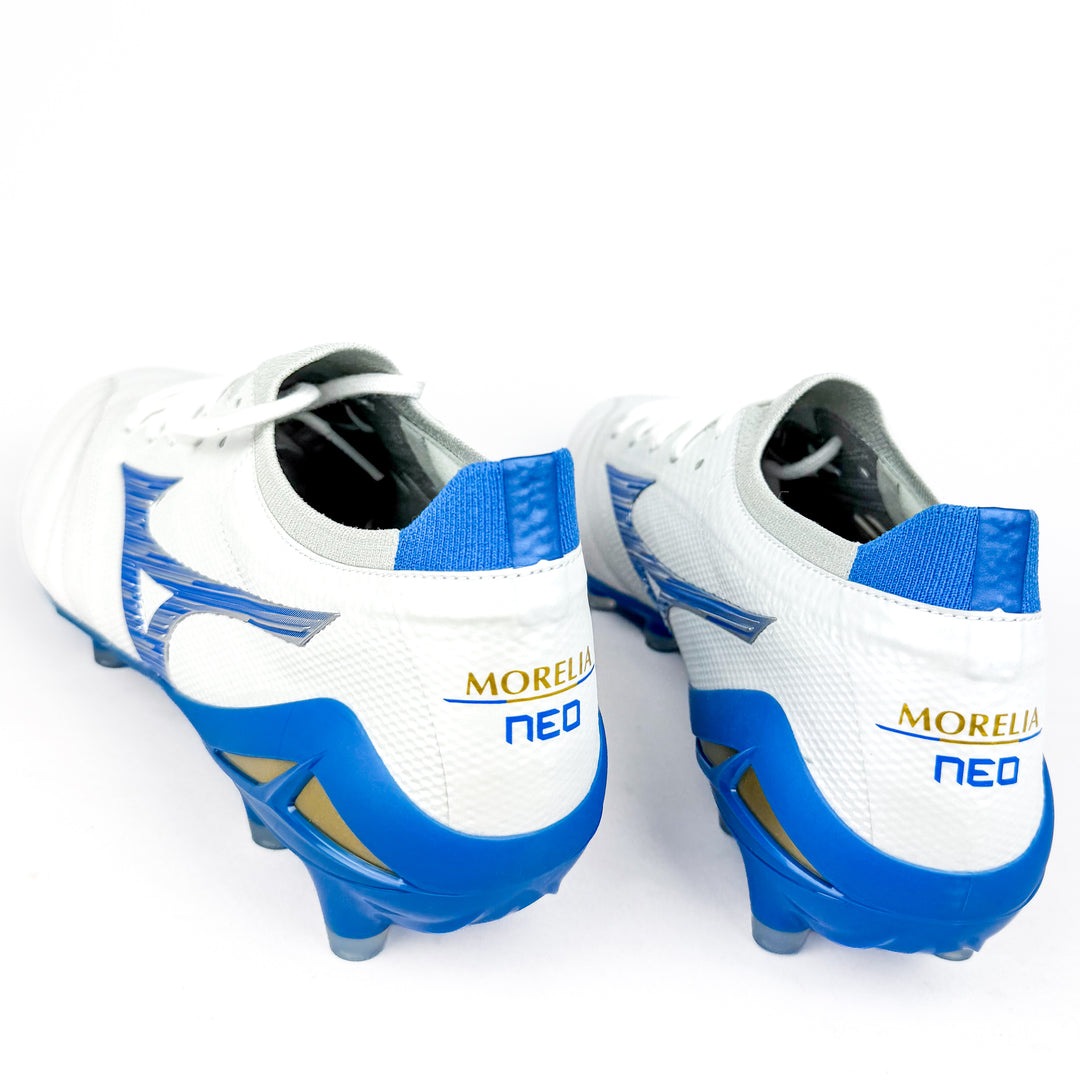 Mizuno Morelia Neo IV Beta Elite FG - Made in Japan - White/Laser Blue *In Box*
