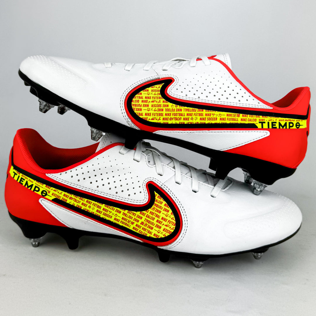 Nike Tiempo Legend 9 Academy AC SG-Pro - White/Volt/Bright Crimson *Wore Once*