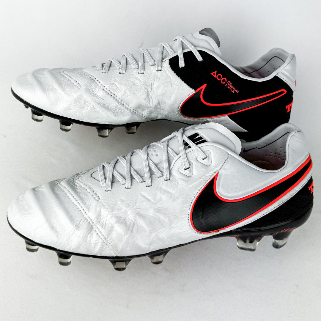 Nike Tiempo Legend VI FG - Pure Platinum/Hyper Orange/Black *Brand New*