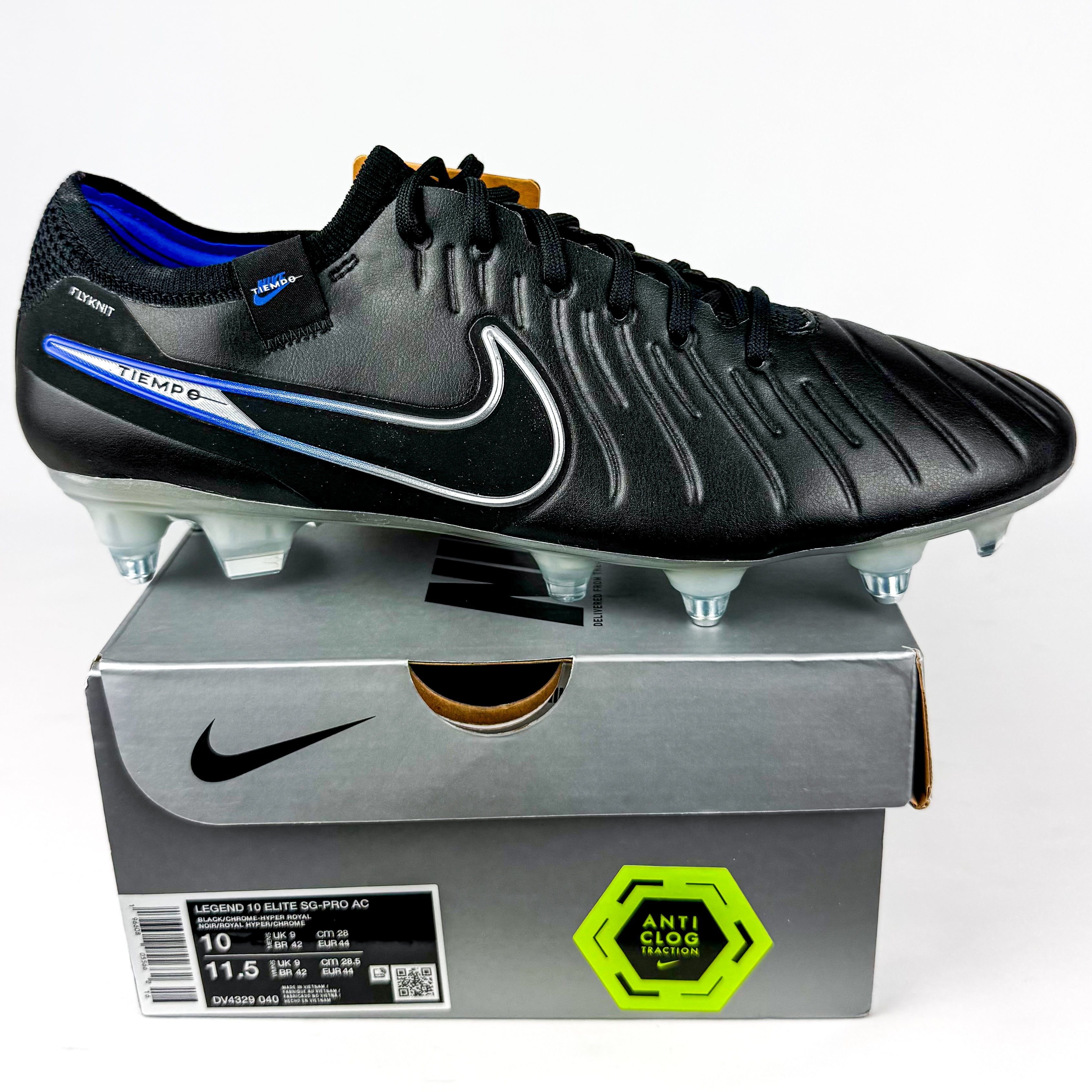 Nike Tiempo Legend 10 Elite AC SG-Pro - Black/Hyper Royal