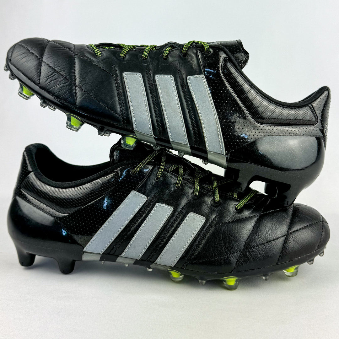 Adidas Ace Leather FG Black/Silver Metallic/Solar Yellow