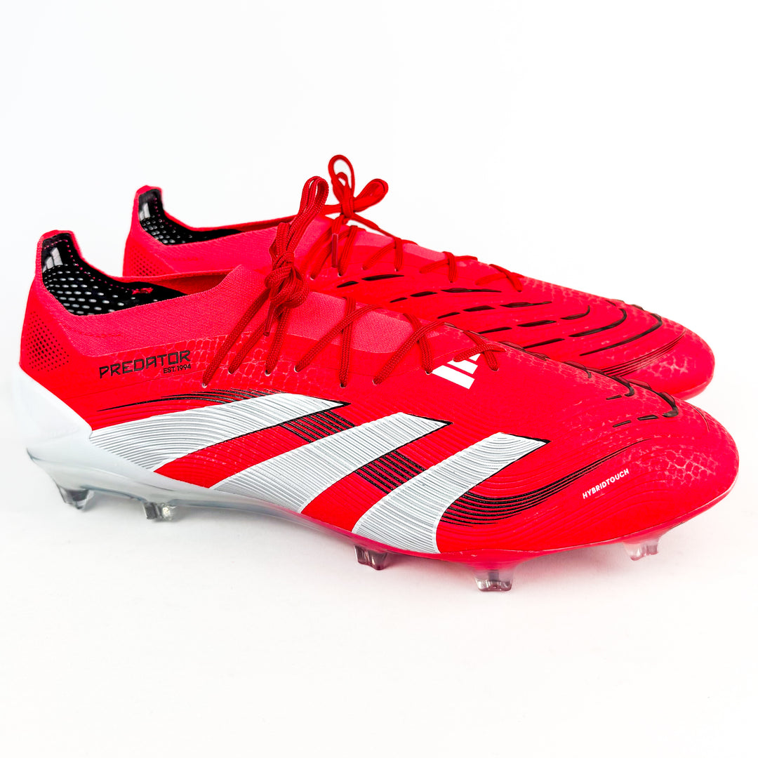 Adidas Predator Elite FG - Lucid Red/White/Core Black *Laced Mod*