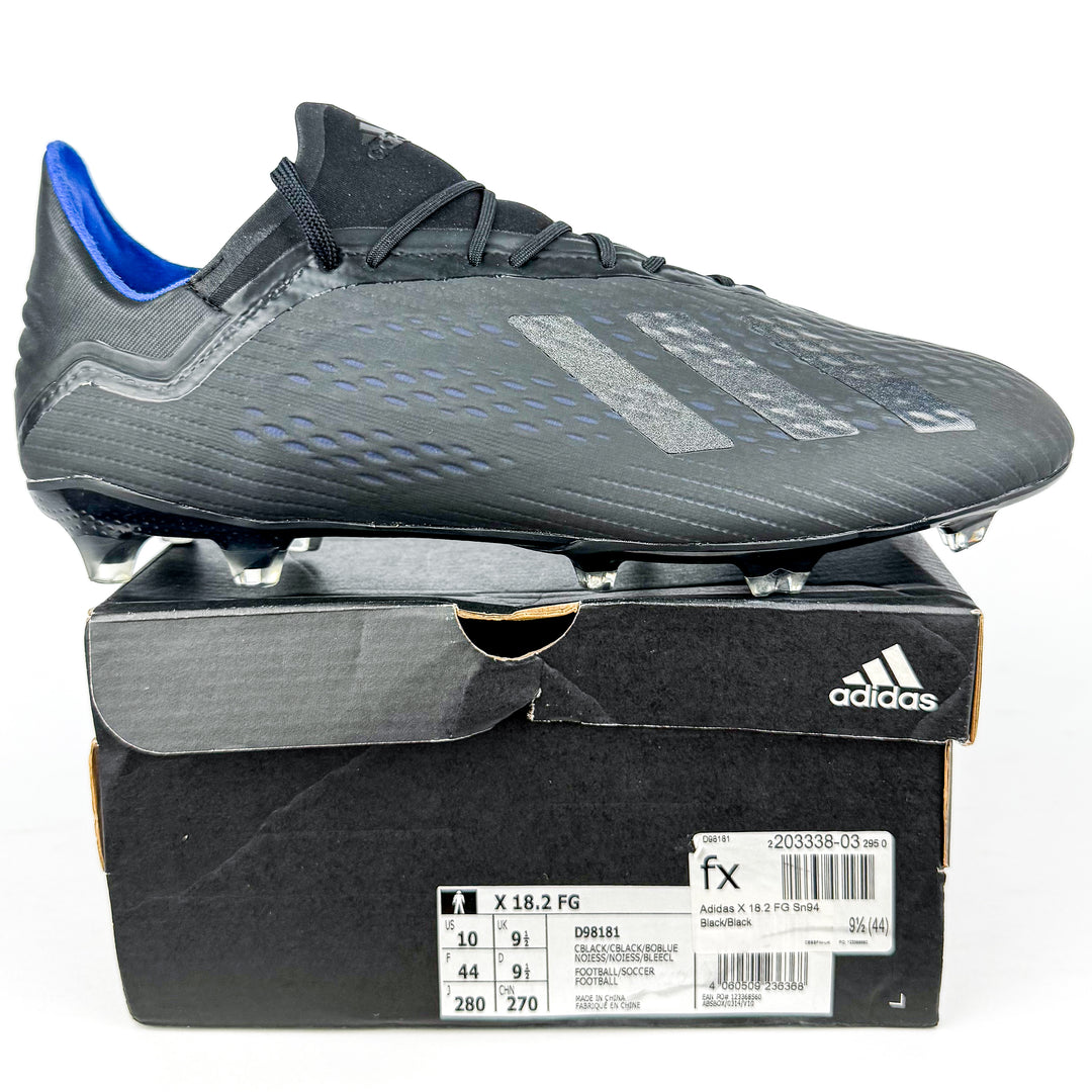 Adidas X 18.2 FG - Core Black/Core Black/Bold Blue *In Box*