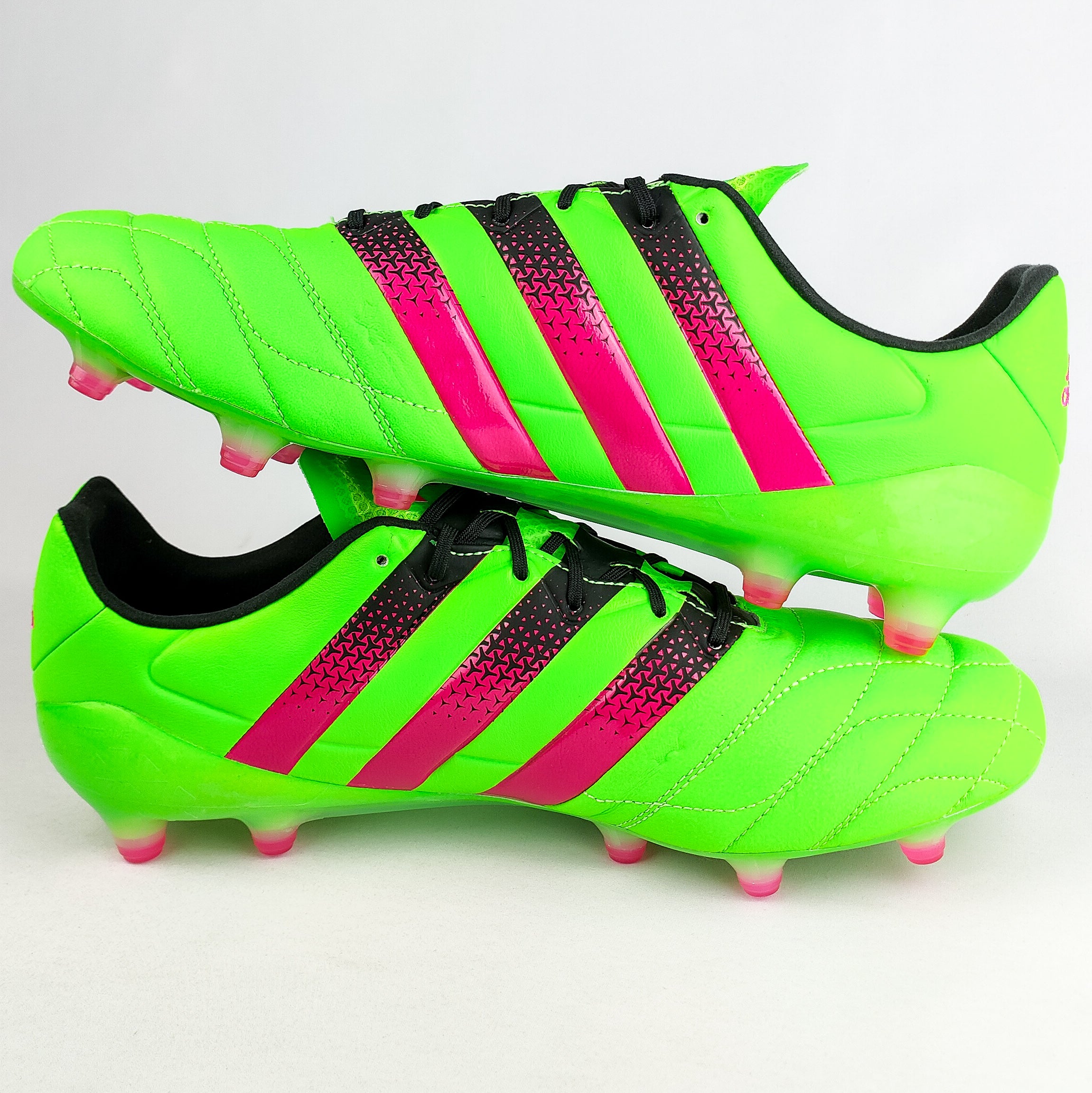 Adidas Ace 16.1 Leather FG Solar Green Shock Pink Black In Box PM Boots