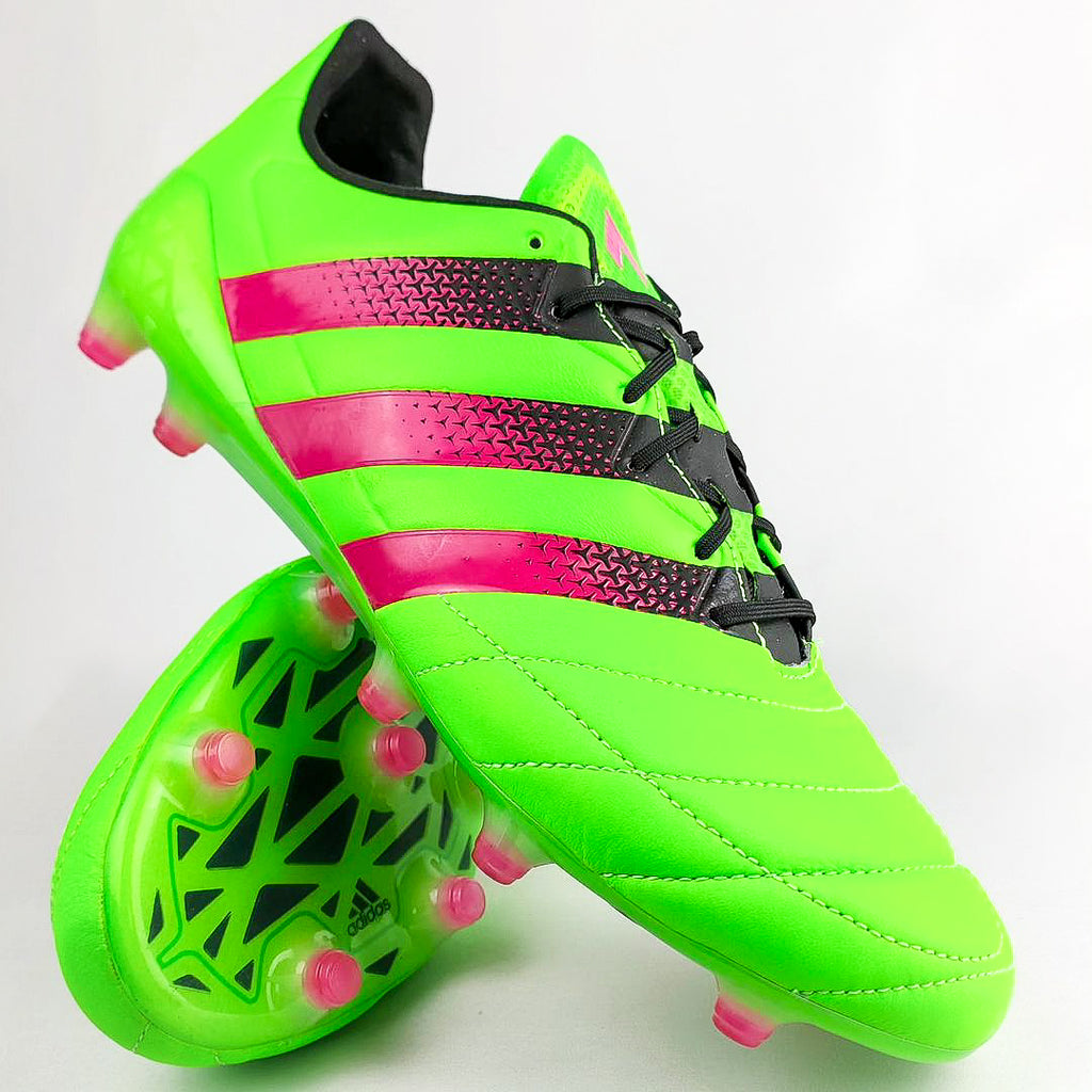 Adidas Ace 16.1 Leather FG Solar Green Shock Pink Black In Box PM Boots