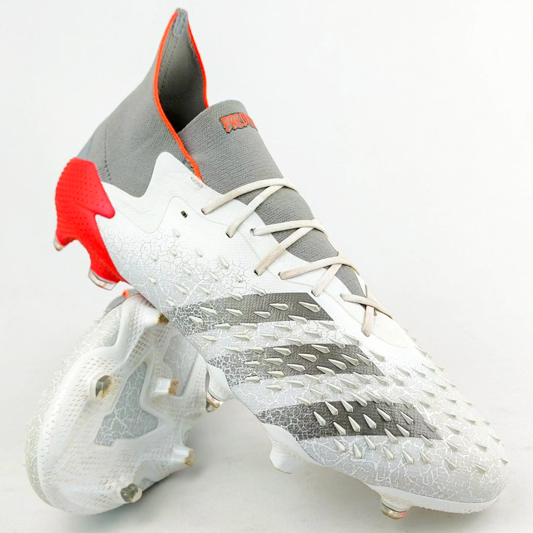 Adidas Predator Freak .1 High FG - White/Iron Metallic/Solar Red *Pre-Owned*