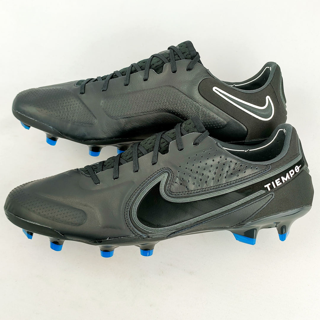 Nike Tiempo Legend 9 Elite FG - Black/Summit White/Light Photo Blue/Dark Smoke Grey *Brand New*