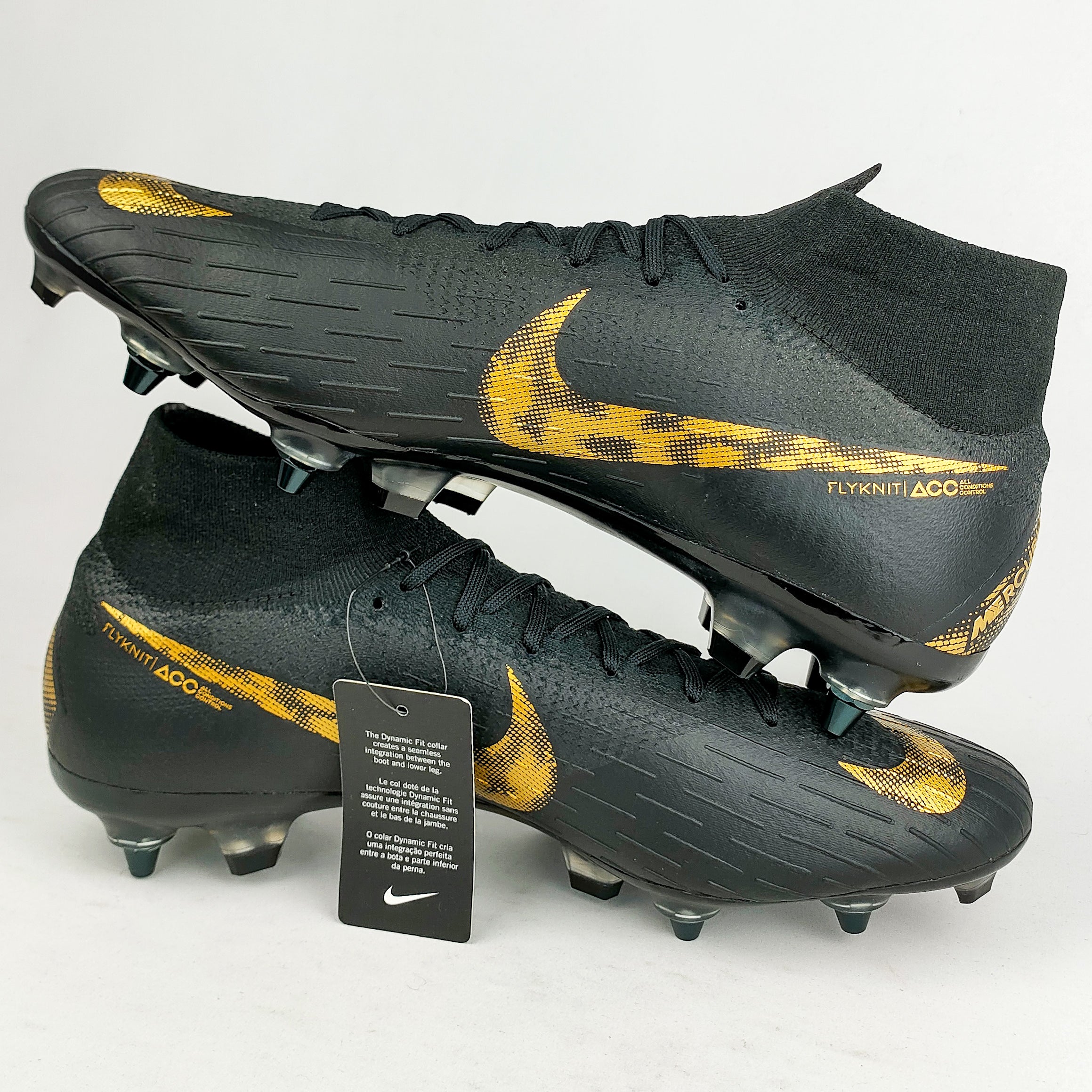 Nike Mercurial Superfly 6 Elite AC SG Pro Black Metallic Vivid Gold PM Boots