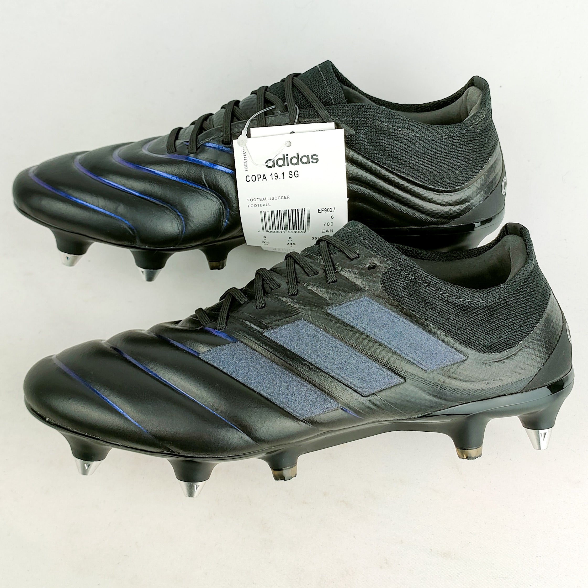 Adidas Copa 19.1 SG Core Black Silver Metallic Blue Tint In Box PM Boots