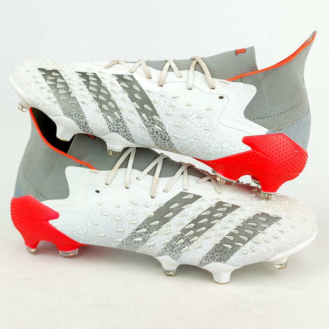 Adidas Predator Freak .1 High FG - White/Iron Metallic/Solar Red *Pre-Owned*