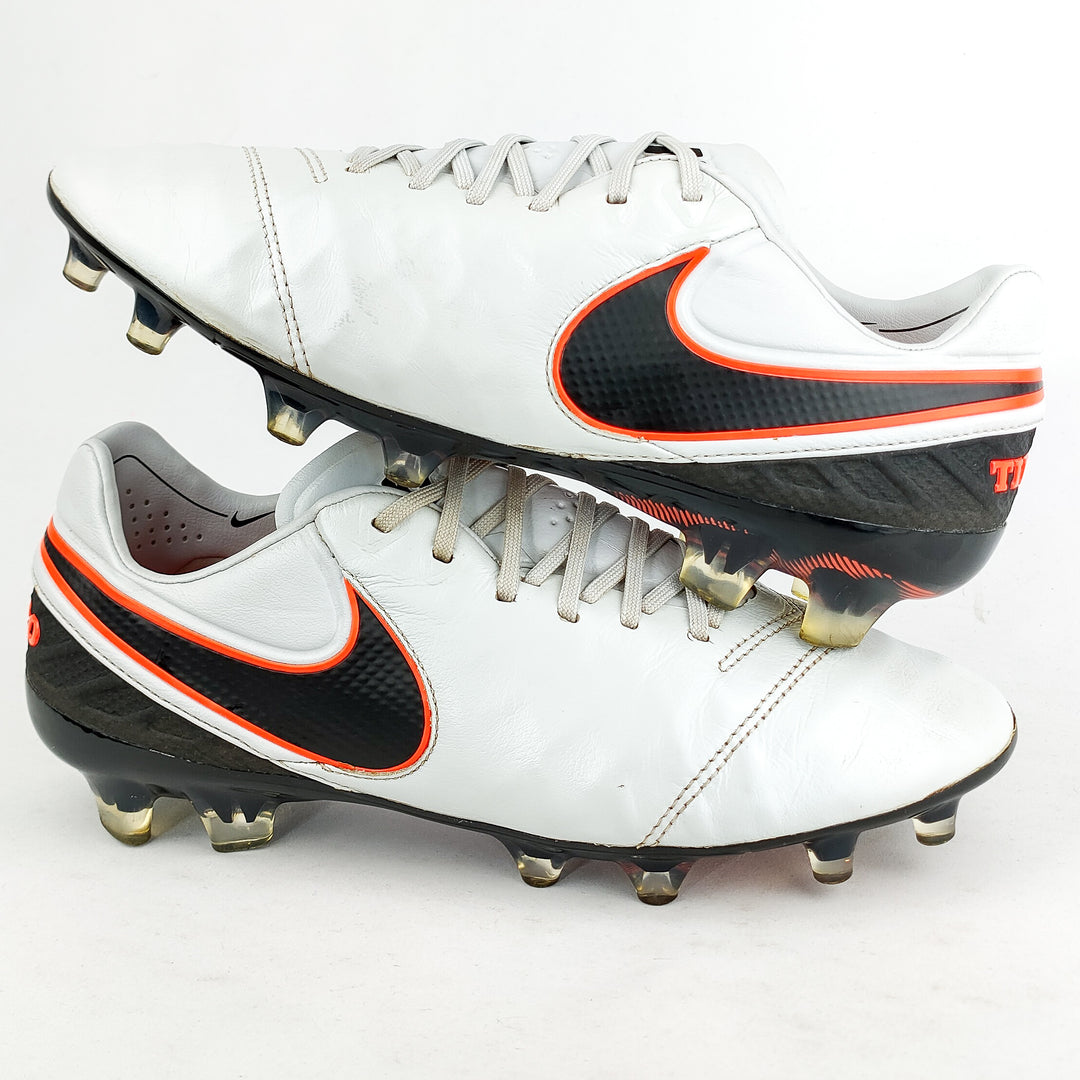 Nike Tiempo Legend VI FG - Pure Platinum/Black/ Hyper Orange *Pre-Owned*