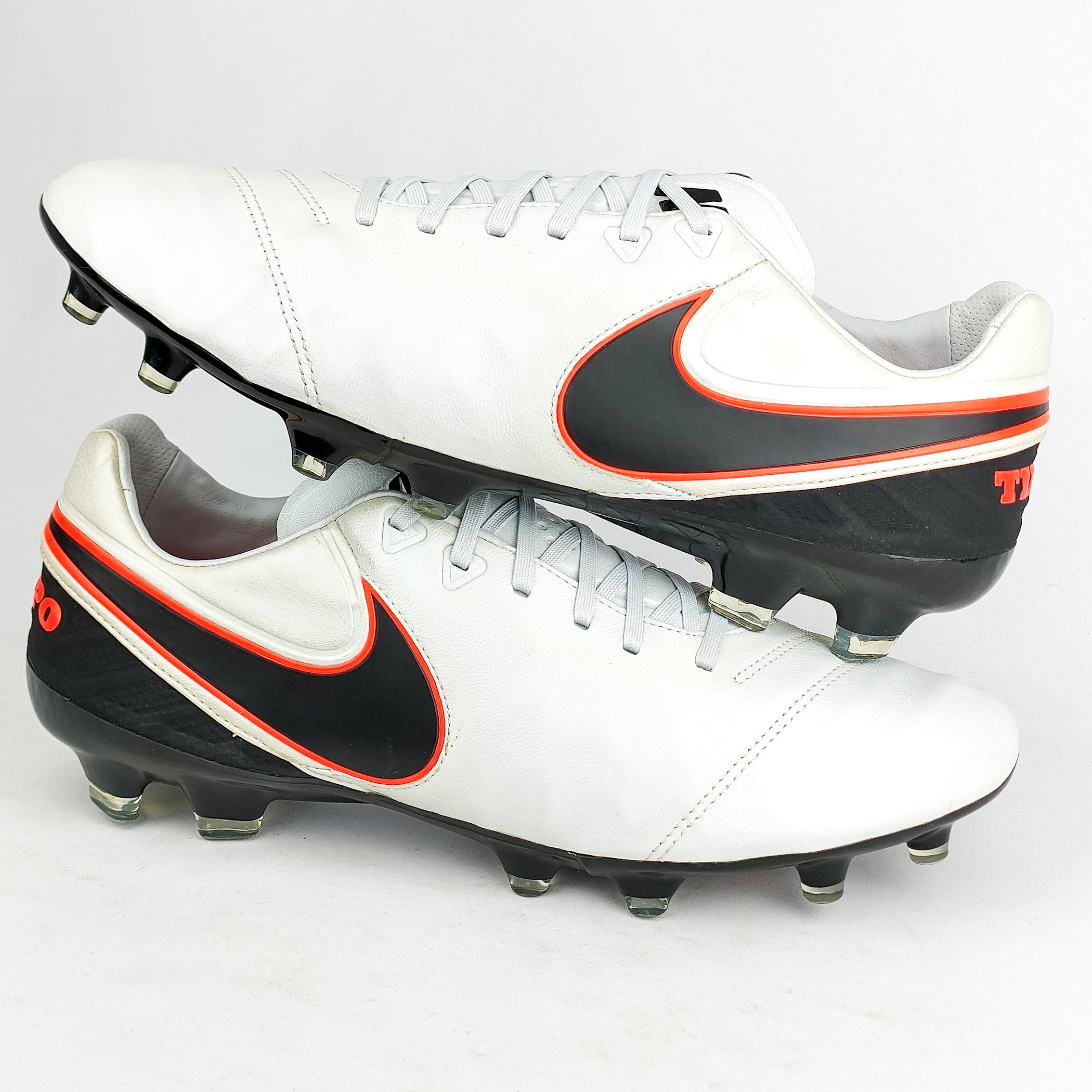 Nike Tiempo 6 Legacy II FG Pure Platinum Hyper Orange Black In Box PM Boots